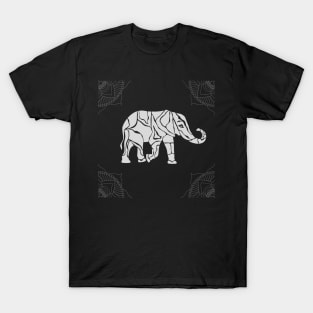 A wandering elephant with mandala pattern print T-Shirt